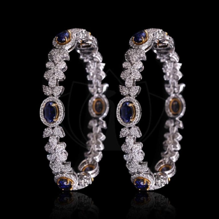 Sparkling Floral Diamond Bangle made from VVS EF diamond quality with 8.16 carat diamonds