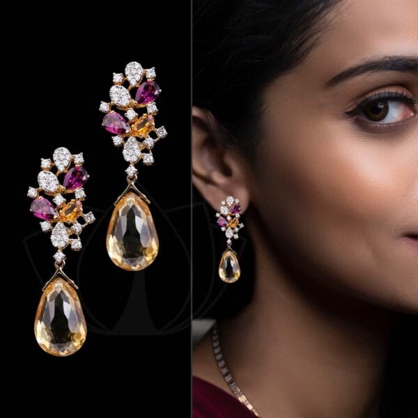 Dazzling Beauty Diamond Drop Earrings made from VVS EF diamond quality with 0.78 carat diamonds