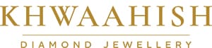 Logo of Khwaahish Diamond Jewellery in golden color