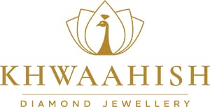 White and Gold combination Logo of Khwaahish Diamond Jewellery