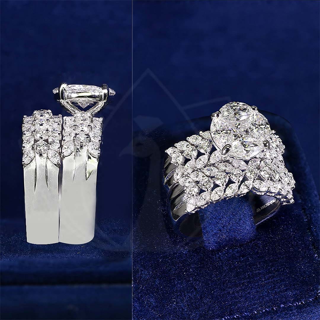 VVS EF Grade Sunshine Captured Diamond Ring with 3.11 carat diamonds
