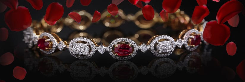 Ruby Diamond Bangle by Khwaahish Diamond Jewellery