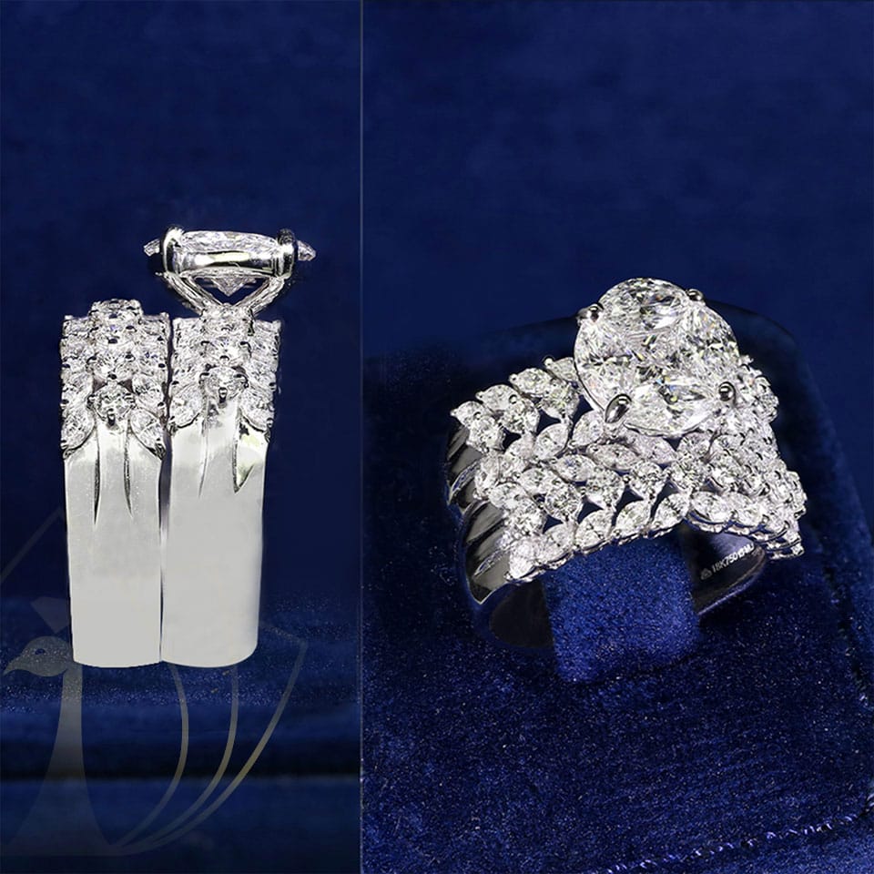 Diamond rings from Khwaahish, a perfect gift for the anniversary.