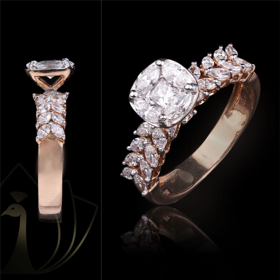 The ever-classic diamond engagement solitaire rings from Khwaahish.