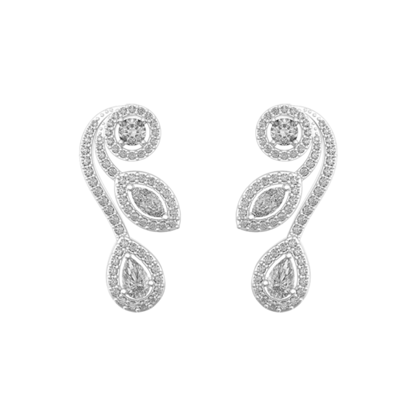 View of the 0.15 Ct Esctatic Elpis Diamond Earrings in close up