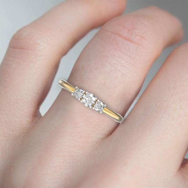 Human wearing the 0.20 ct Triplet Twinkle Solitaire Diamond Ring