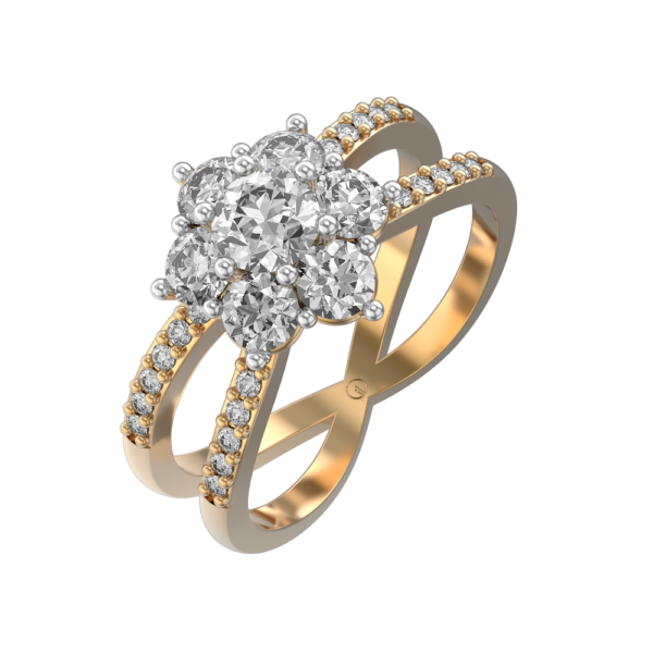 0.25 ct Celestial Coreopsis Solitaire Diamond Ring made from VVS EF diamond quality with 0.994 carat diamonds