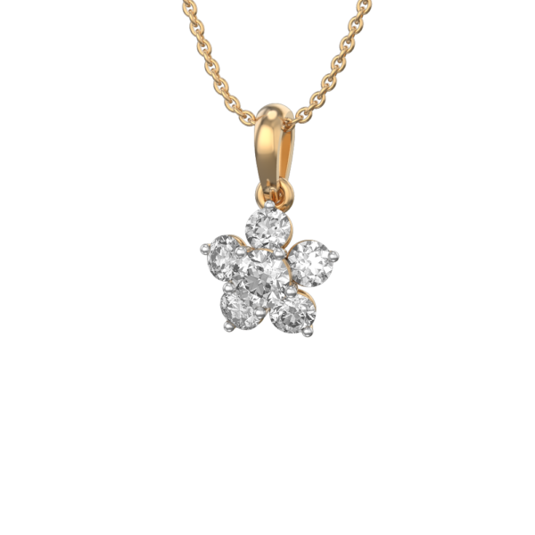 0.25 ct Ethereal Floret Solitaire Diamond Pendant made from VVS EF diamond quality with 0.85 carat diamonds