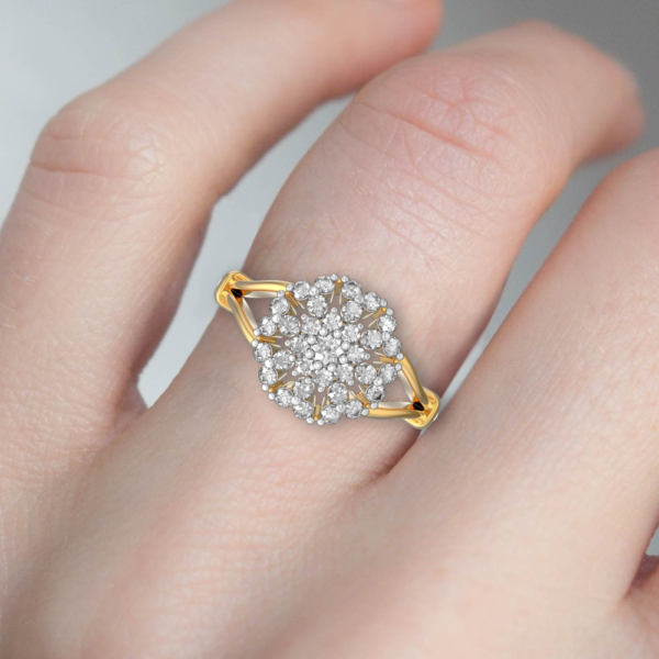 Human wearing the Adorable Allium Diamond Ring