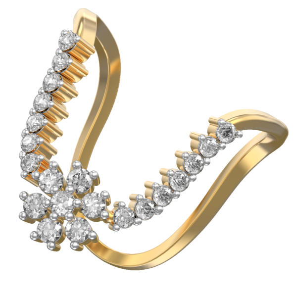 VVS EF Grade Angel Wings Diamond Vanki Ring with 0.46 carat diamonds