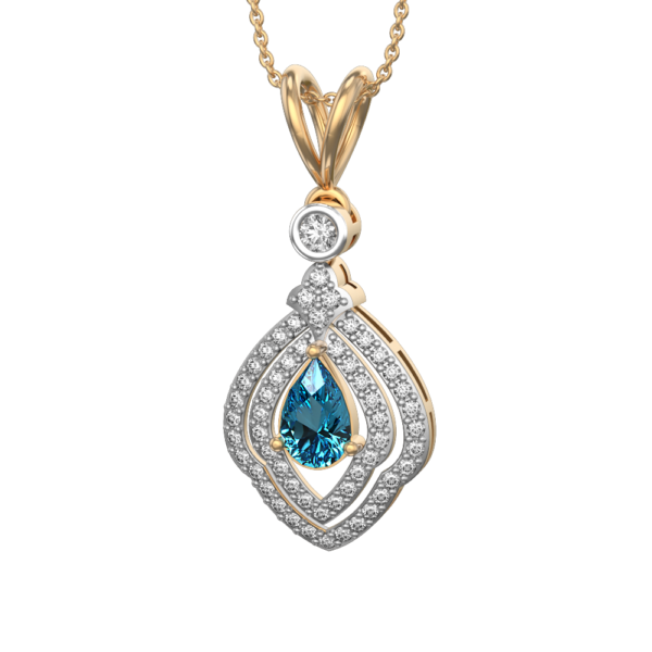 VVS EF Grade Blue Bell Diamond Pendant with 0.57 carat diamonds