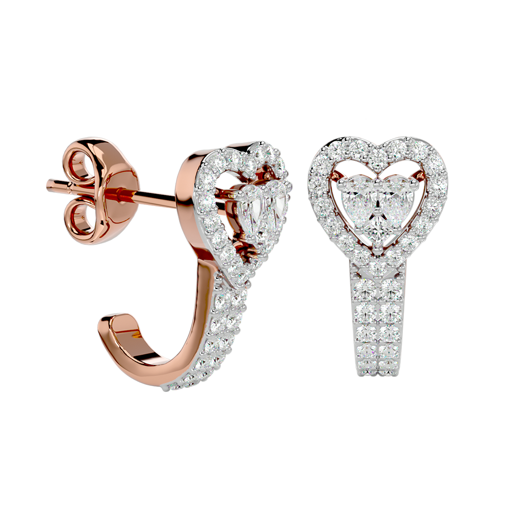 VVS EF Grade Brimming Love Diamond Earrings with 0.55 carat diamonds