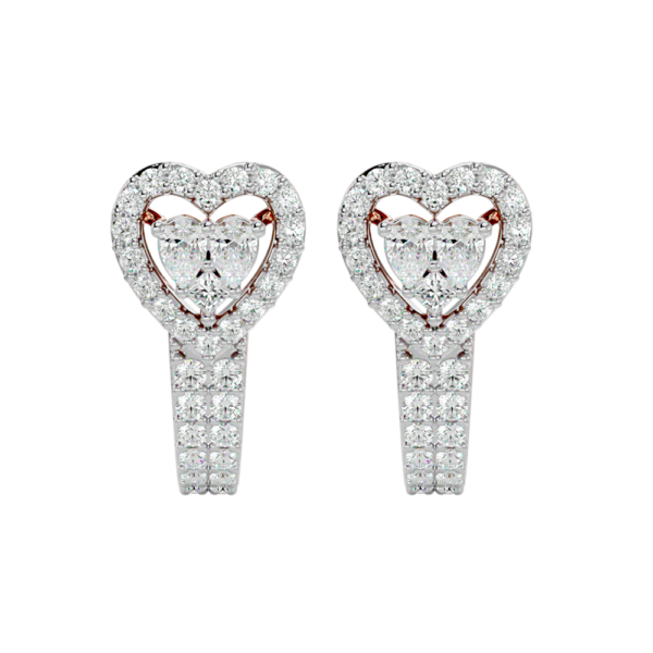 View of the Brimming Love Diamond Earrings in close up