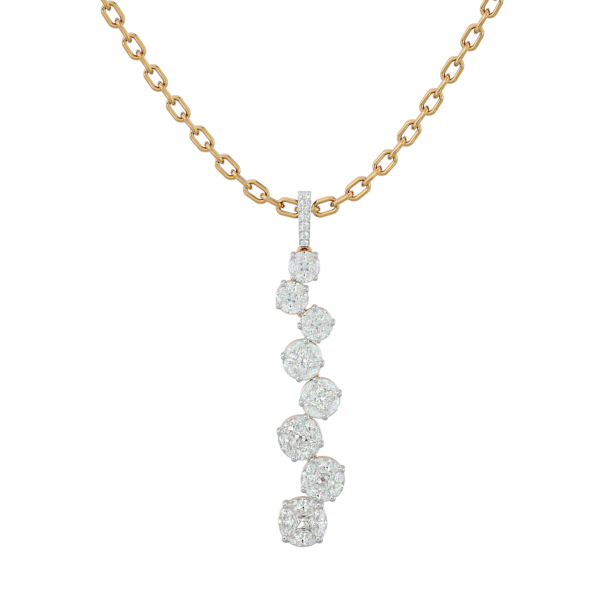 Cascades Of Rondure Diamond Pendant made from VVS EF diamond quality with 1.65 carat diamonds