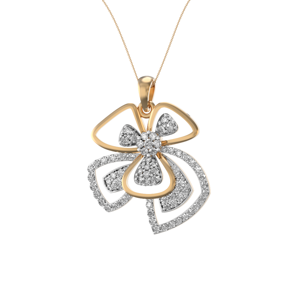 Cinderella's Ribbon Diamond Pendant made from VVS EF diamond quality with 0.89 carat diamonds