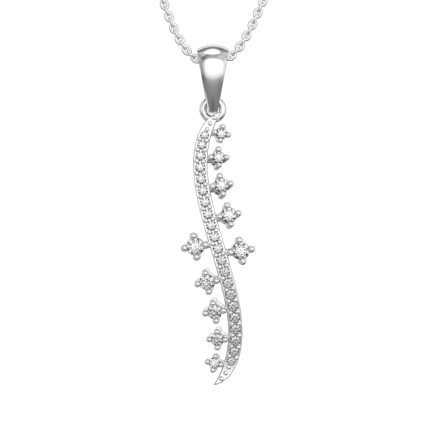 View of the Coltish Climber Diamond Pendant in close up