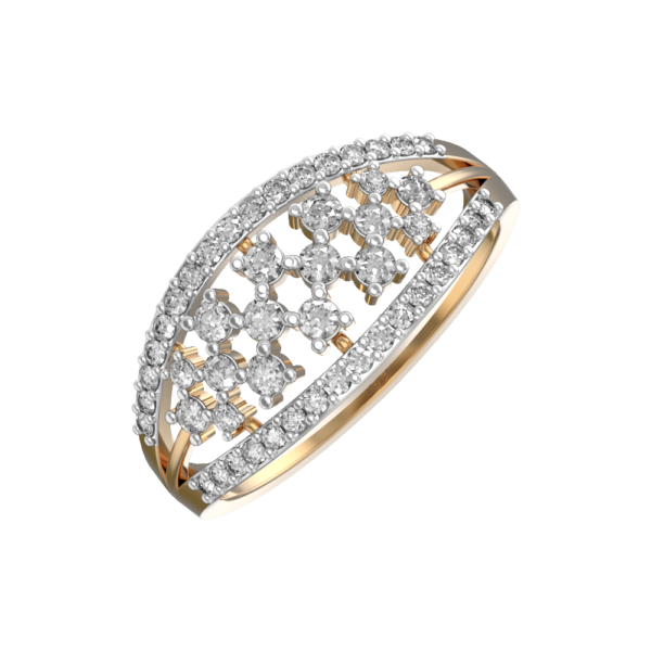 VVS EF Grade Crescent Dazzles Diamond Ring with 0.54 carat diamonds