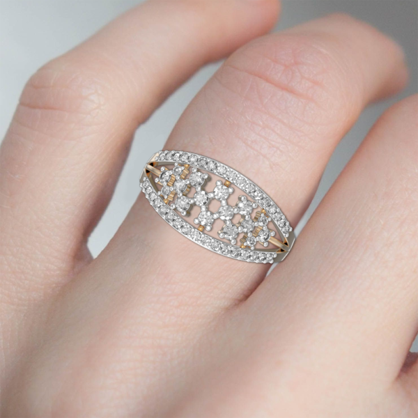 Human wearing the Crescent Dazzles Diamond Ring