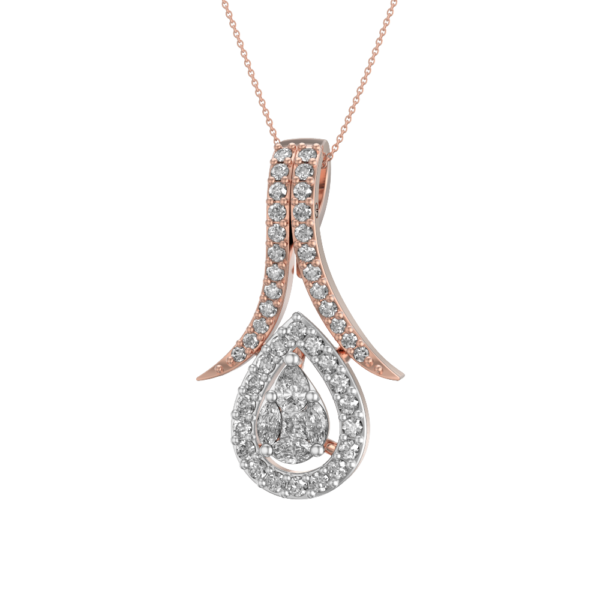 Cupped Dewdrop Diamond Pendant made from VVS EF diamond quality with 0.43 carat diamonds