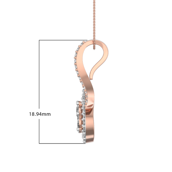 An additional view of the Cupped Dewdrop Diamond Pendant