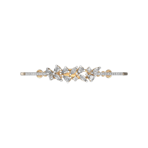 View of the Dainty Foliole Diamond Bracelet in close up
