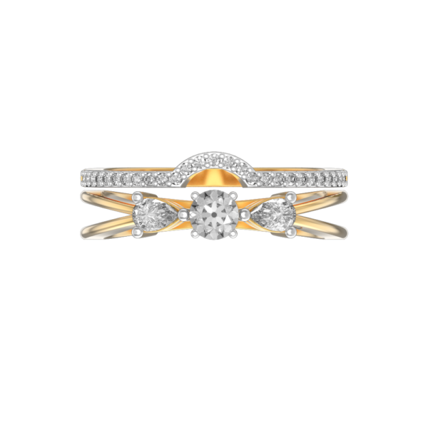 View of the Dazzling Diva 2 In 1 Stackable Diamond Ring in close up