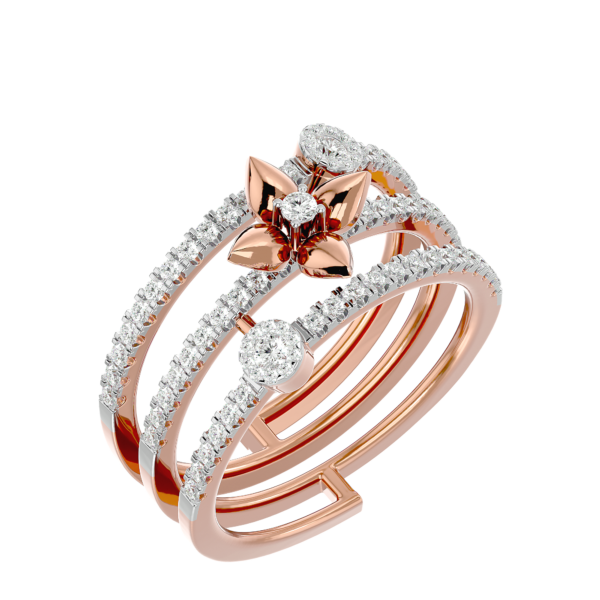 VVS EF Grade Delightful Loops Diamond Ring with 0.71 carat diamonds
