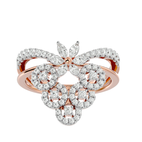 View of the Enchanting Butterfly Diamond Ring in close up