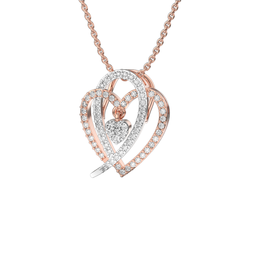 Entwining Hearts Diamond Pendant made from VVS EF diamond quality with 0.38 carat diamonds