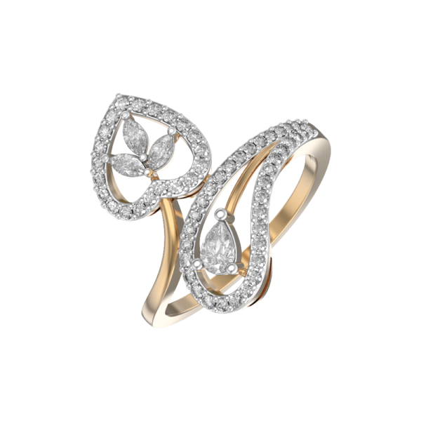 VVS EF Grade Flora Fantasy Diamond Ring with 0.52 carat diamonds
