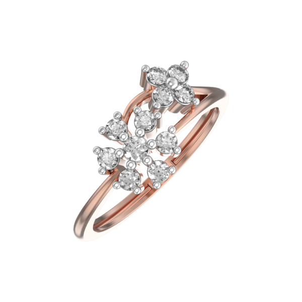 VVS EF Grade Floral Magic Diamond Ring with 0.35 carat diamonds