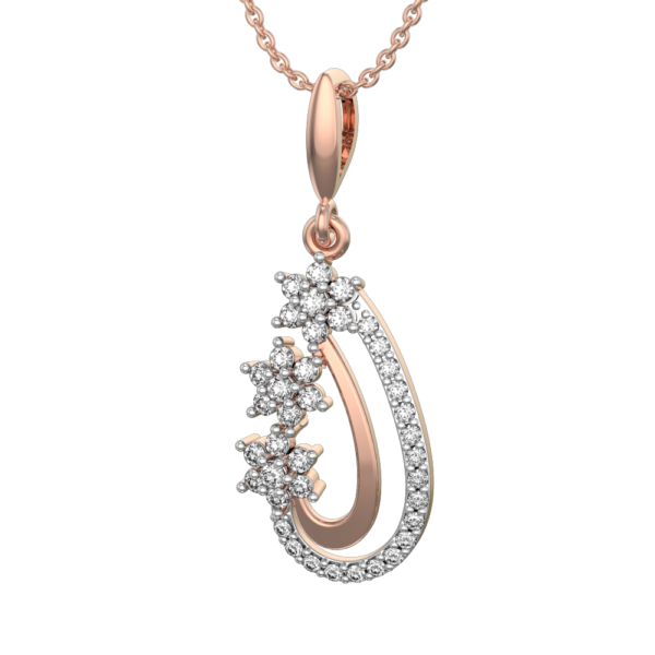 Floral Pouch Diamond Pendant made from VVS EF diamond quality with 0.31 carat diamonds