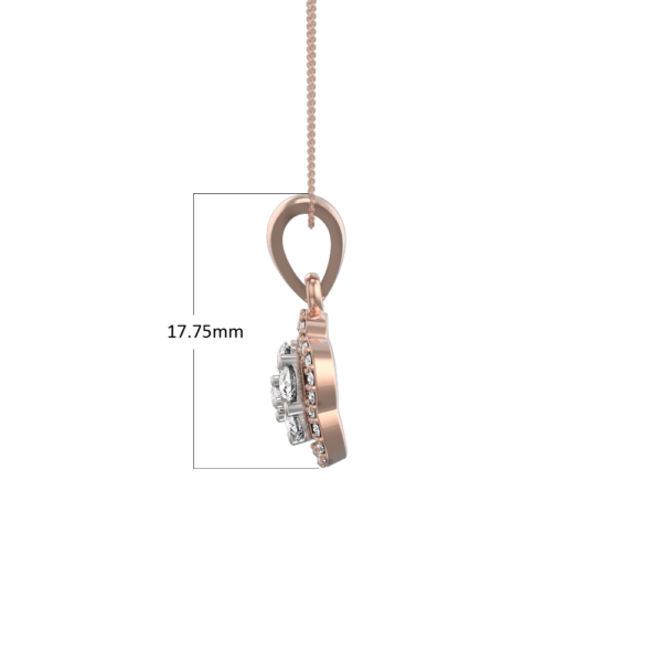 An additional view of the Floweret Fondle Diamond Pendant