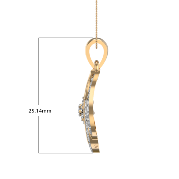 An additional view of the Glistening Waves Diamond Pendant
