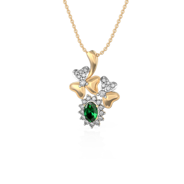 Green Perennial Diamond Pendant made from VVS EF diamond quality with 0.33 carat diamonds