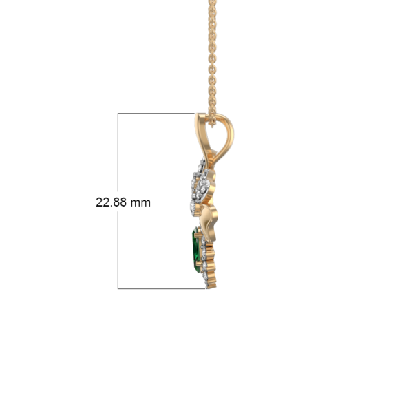 An additional view of the Green Perennial Diamond Pendant