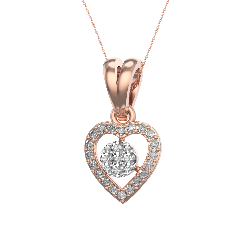 VVS EF Grade Joyous Hearts Diamond Pendant with 0.34 carat diamonds