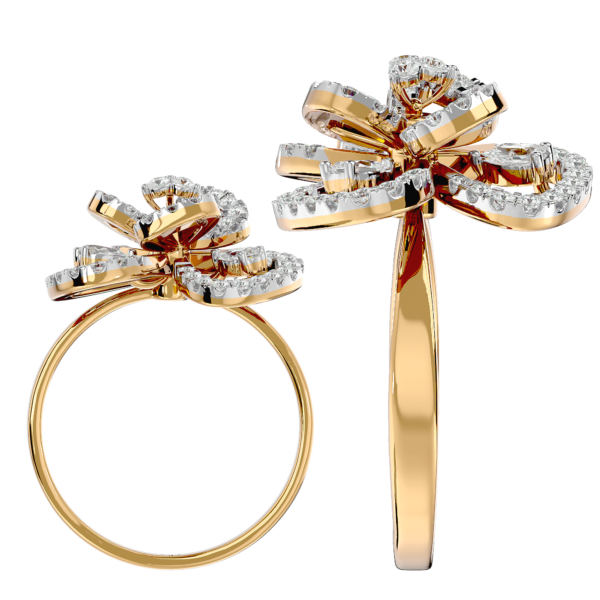 An additional view of the Knots Of Charm Diamond Ring