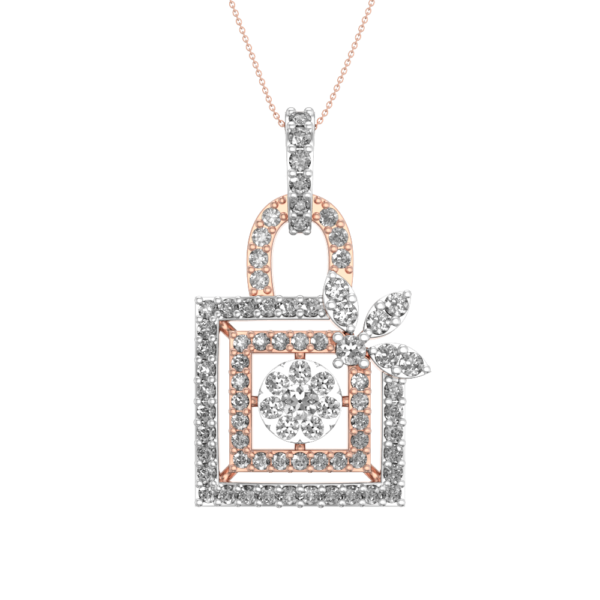 View of the Locked Splendour Diamond Pendant in close up