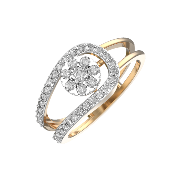 VVS EF Grade Looped Blossom Diamond Ring with 0.52 carat diamonds