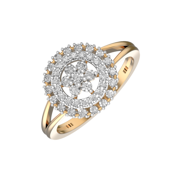 VVS EF Grade Mesmerizing Aureole Diamond Ring with 0.47 carat diamonds