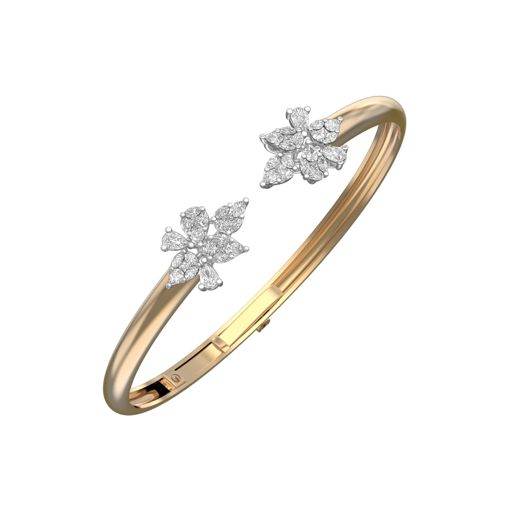 VVS EF Grade Princess Florals Diamond Bracelet with 1.91 carat diamonds