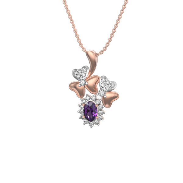 Purple Perennial Diamond Pendant made from VVS EF diamond quality with 0.34 carat diamonds