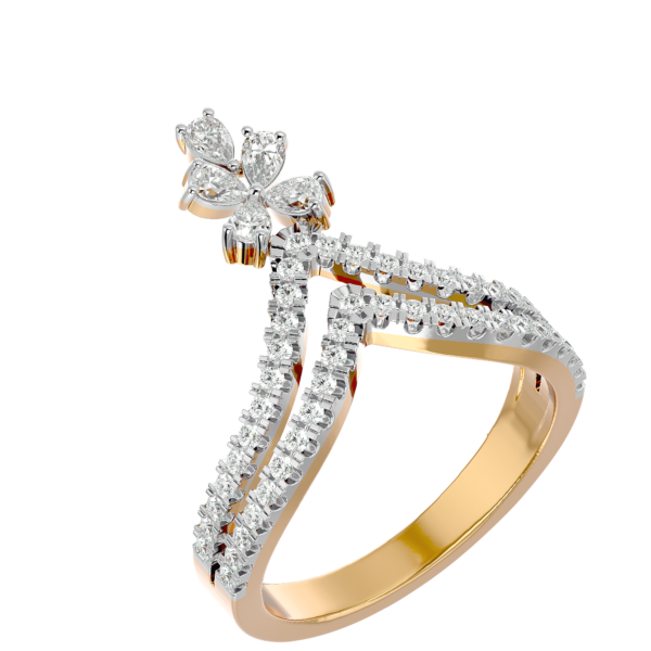 VVS EF Grade Queenly Awe Diamond Ring with 0.32 carat diamonds