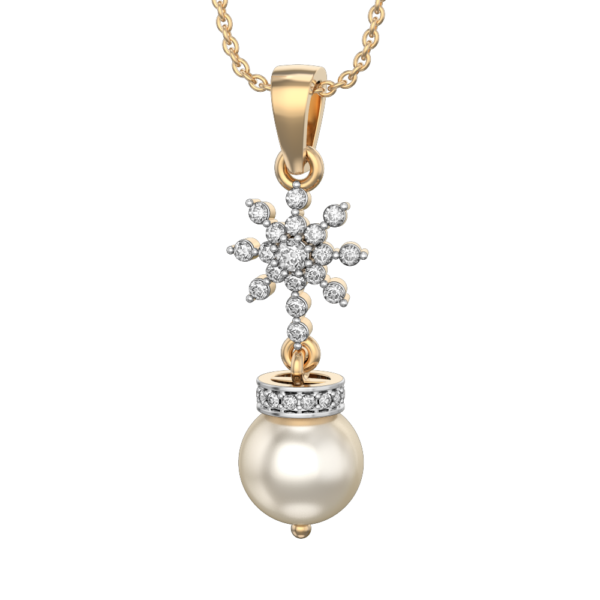 VVS EF Grade Snowflake Princess Diamond Pendant with 0.21 carat diamonds
