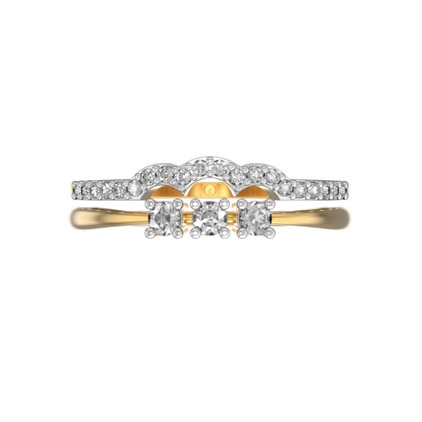 View of the Supreme Sparkle 2 In 1 Stackable Diamond Ring in close up