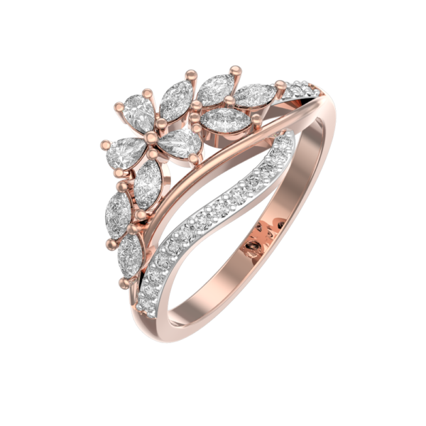 Tiara Blossom Diamond Ring made from VVS EF diamond quality with 0.79 carat diamonds