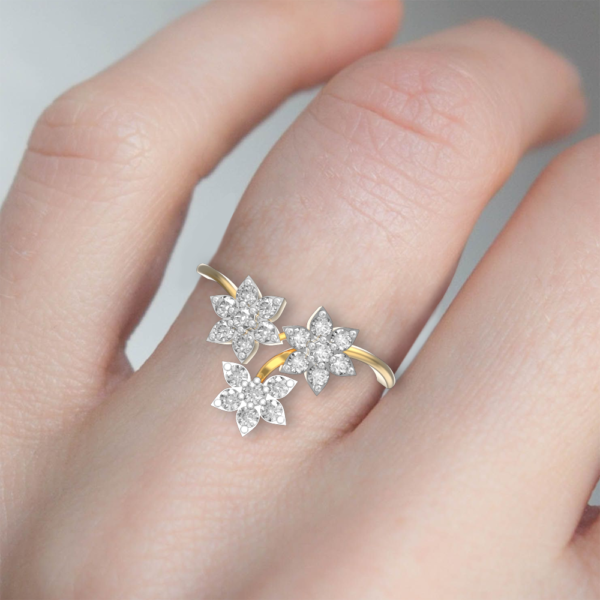 Human wearing the Timeless Blossoms Diamond Ring