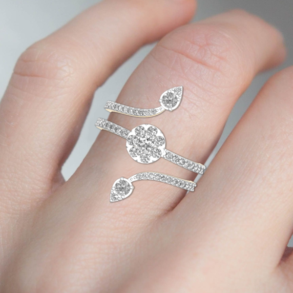 Human wearing the Twirling Allure Diamond Ring