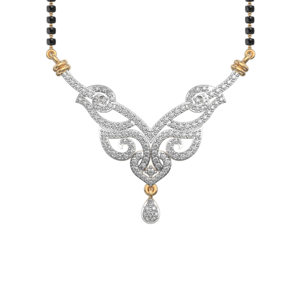 View of the Vrinda Diamond Mangalsutra in close up